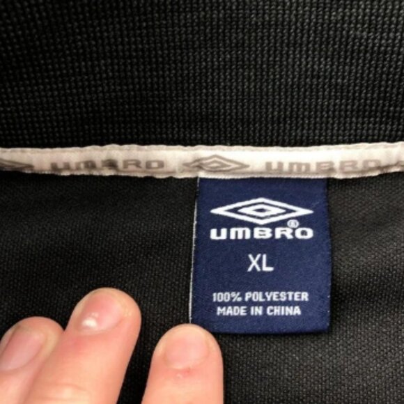 Germany Jacket Mens XL Black Red Yellow Track Top Soccer Polyester Umbro Euro - Picture 6 of 10